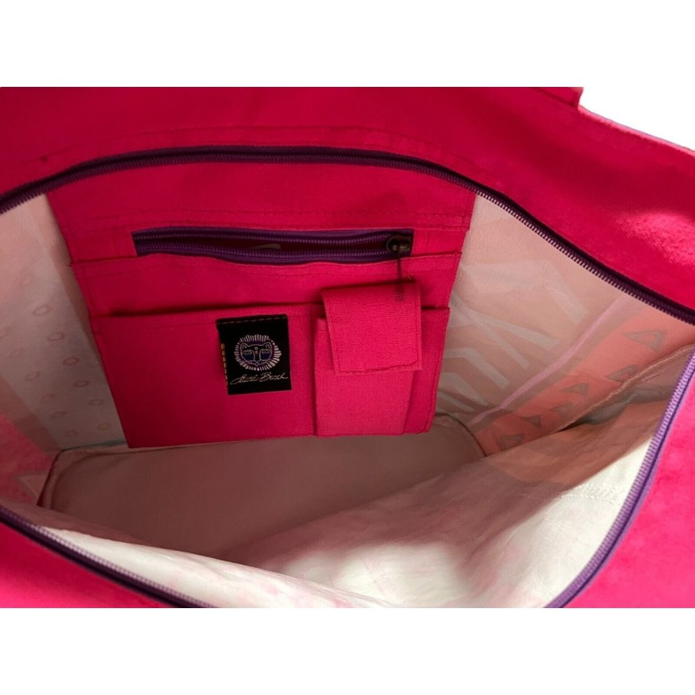 Laurel Burch Cat Geometric Large Shoulder Tote Bag Beaded Inner Pockets EUC - Picture 13 of 13